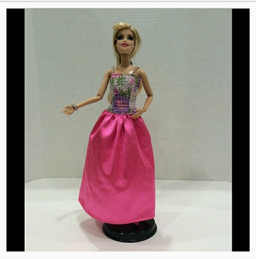 Genuine Barbie Satin fuchsia dress